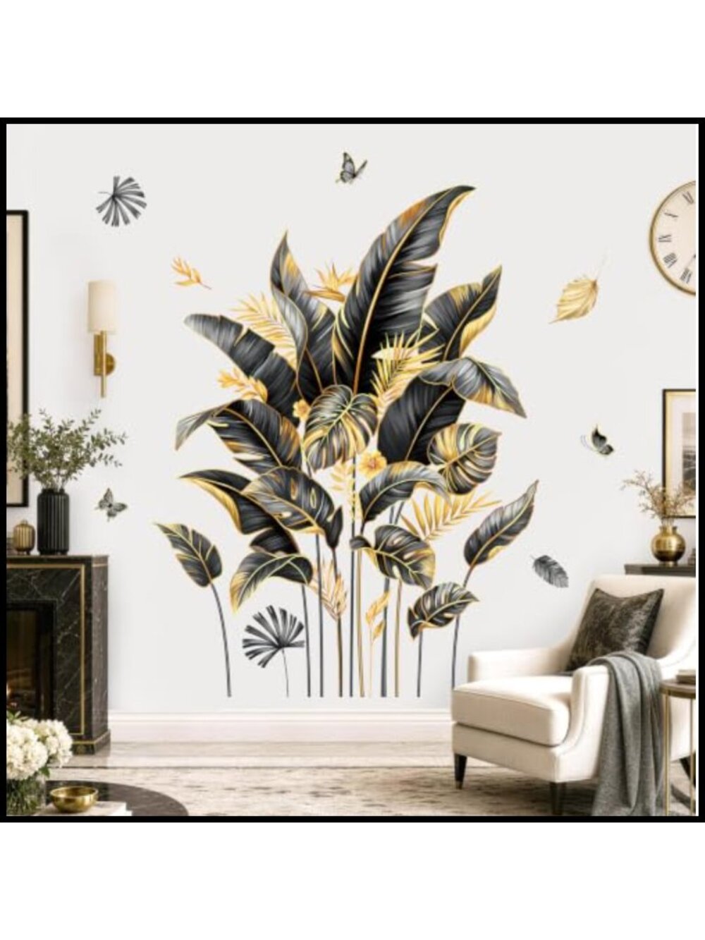 Plants Leaf Wall Decals Stickers Peel and Stick Removable Waterproof